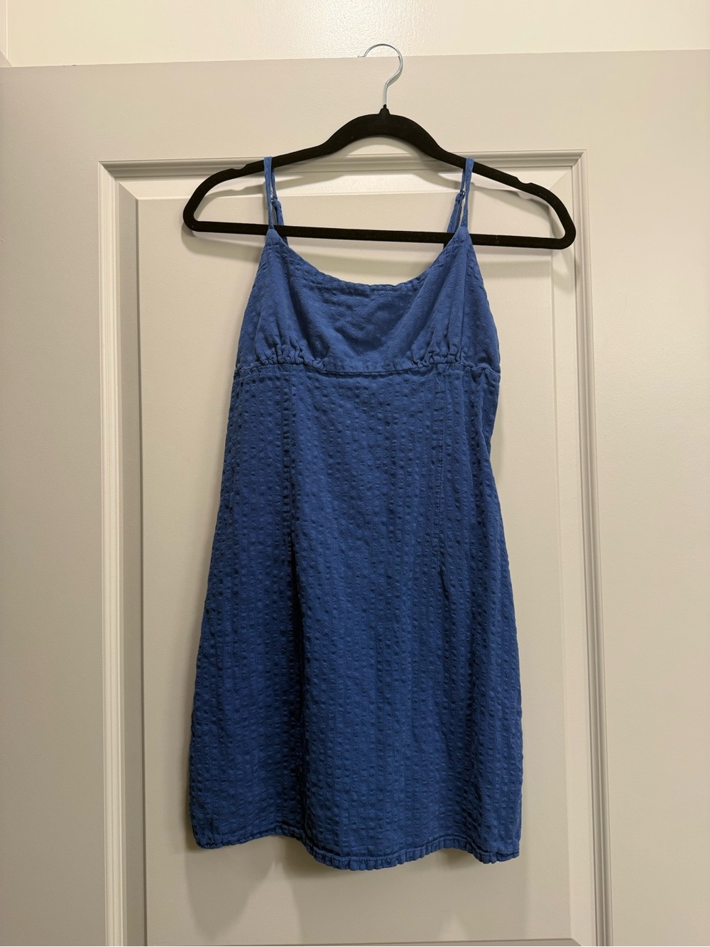 wild fable Blue Textured Spaghetti Strap Dress